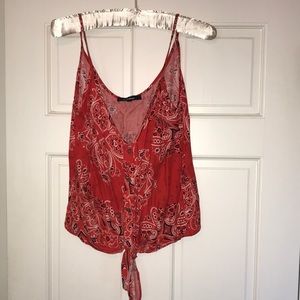 Olivaceous bandana tank top tie